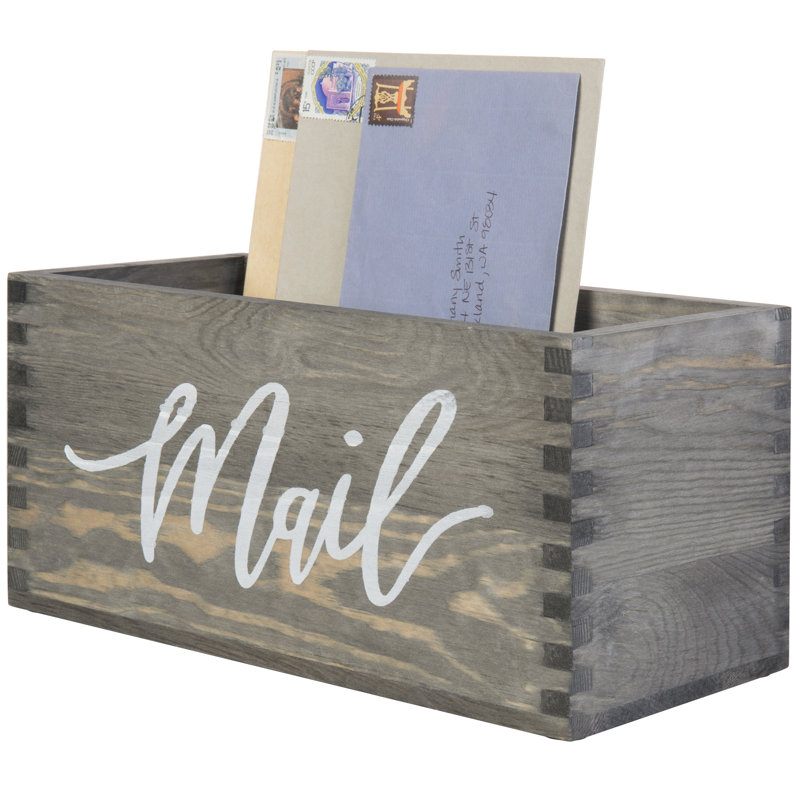 Kripinski Desktop Solid Wood Mail Organizer Box