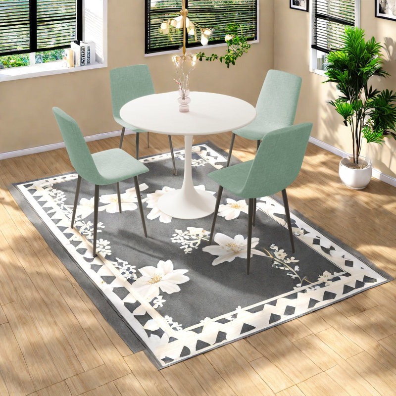 Ensemble de table de salle à manger moderne en MDF avec pieds en métal pour la salle à manger et la cuisine