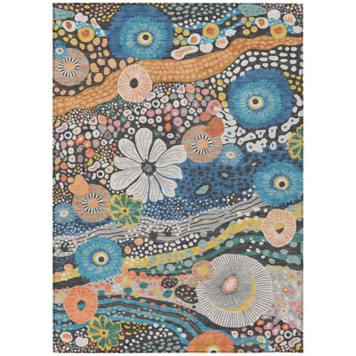 Machine Washable Indoor/Outdoor Chantille ACN2498 Floral Rug