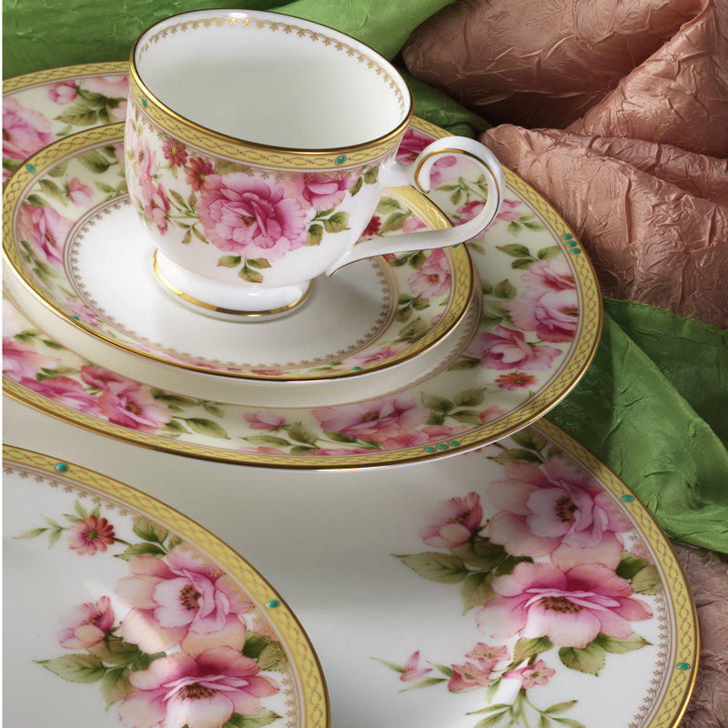 Hertford Multi-Color Porcelain Floral 5-Piece Place Setting