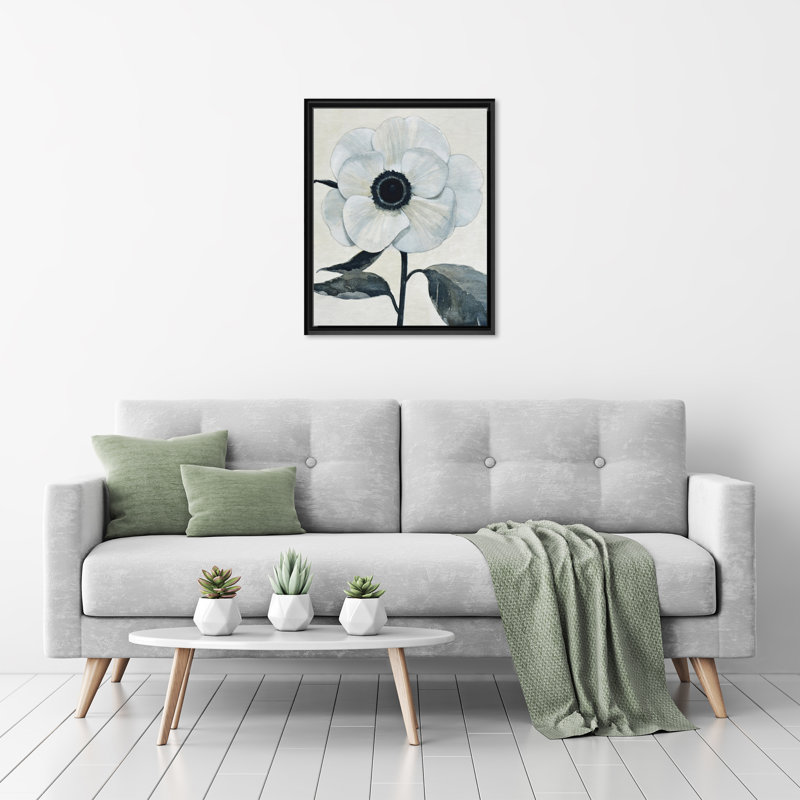 «Graceful Poppy II» par Norman Wyatt Jr. - Peinture à cadre flottant, H 40 po x l 30 po x P 1,5 po