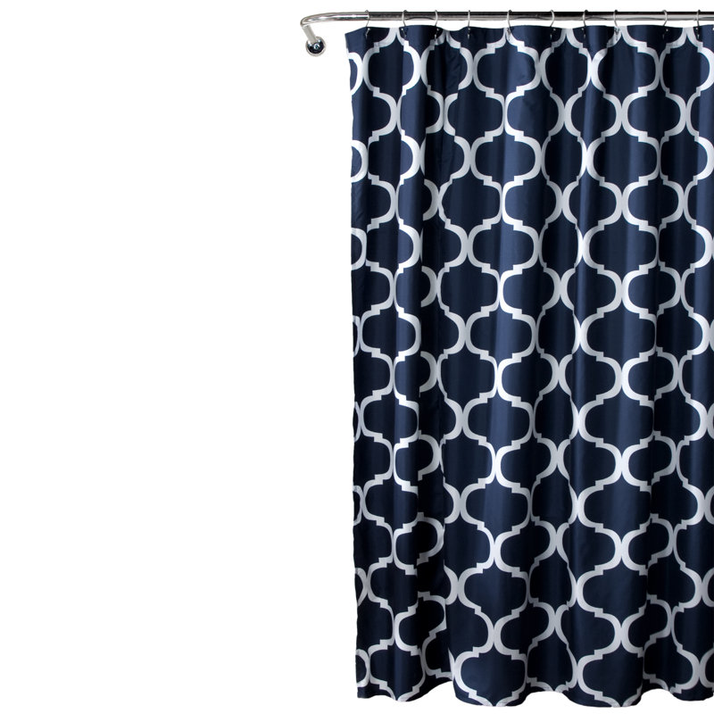 Geo Geometric Shower Curtain, Navy
