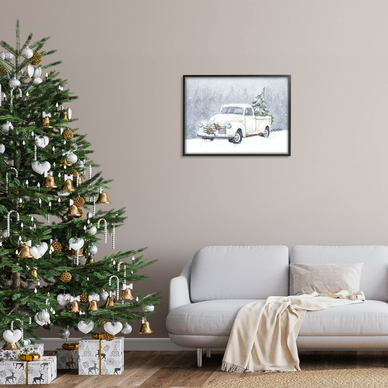 Camion de neige saisonnier Niveous AT-125, H 24 po x l 30 po x P 1,5 po, Giclée encadrée noir minuit