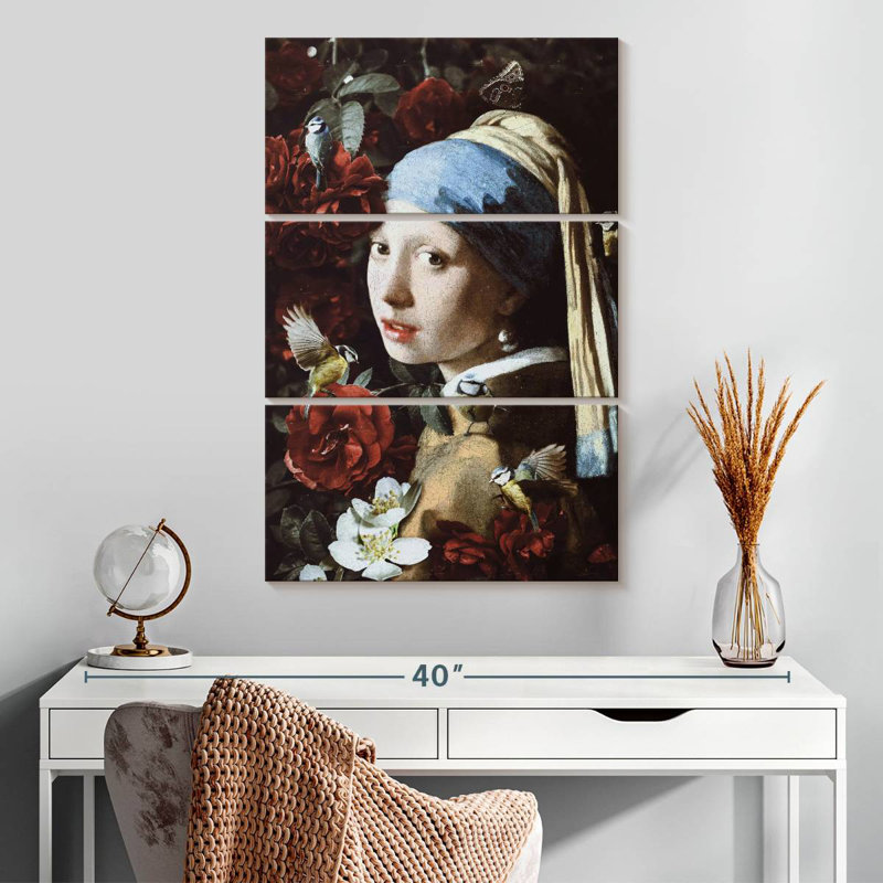 Fille Leisha à motif floral avec perle, H 32 po x l 20 po