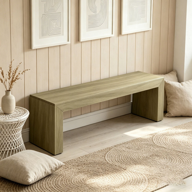 Banc de salle à manger en bois, Gris + taupe