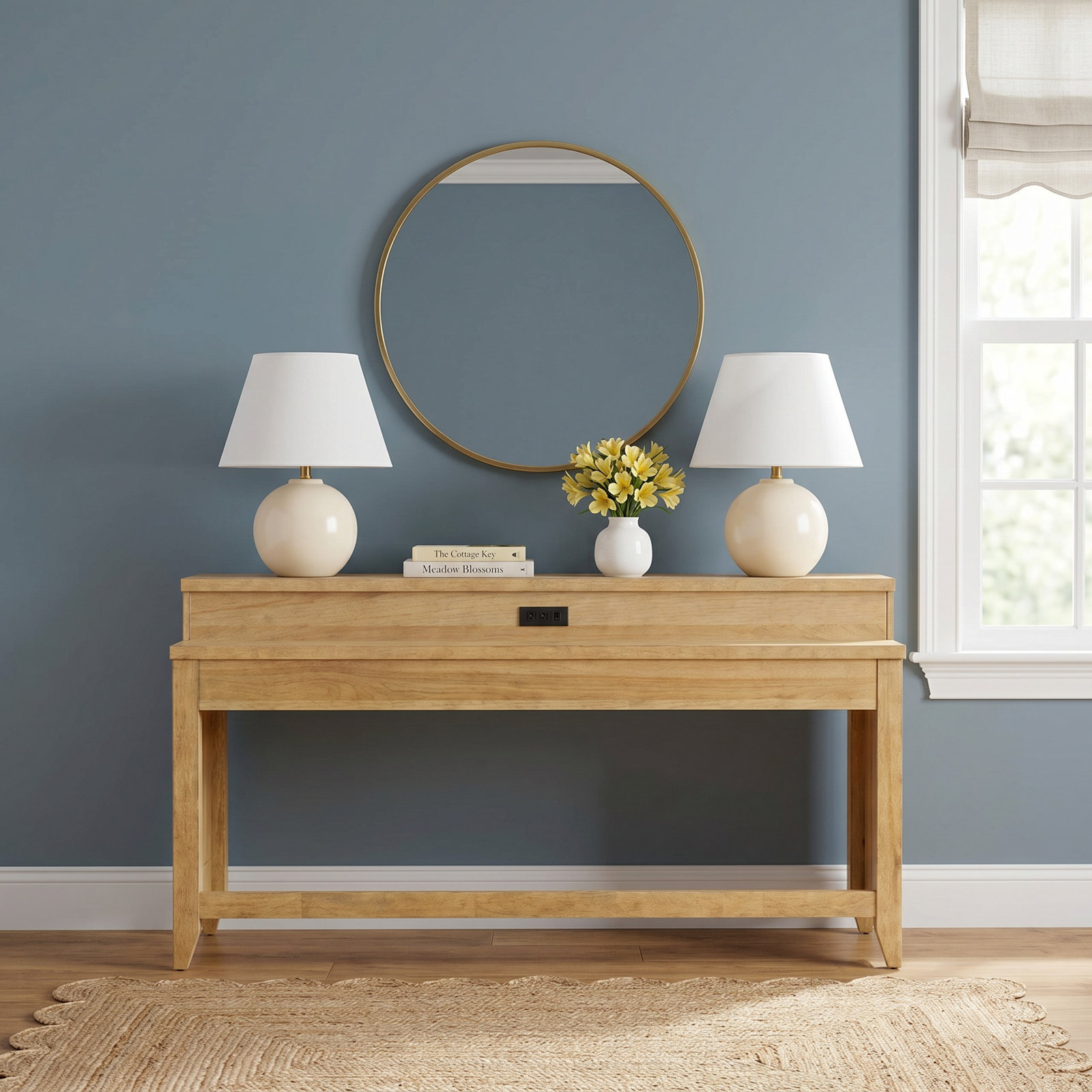 Mya 72" Console Table, Brown, 36" H x 72" W x 16" D