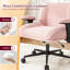 Chaise de bureau rembourrée de 28,3 po de largeur avec roulettes pour bureau à domicile, coiffeuse et dortoir-2067200427