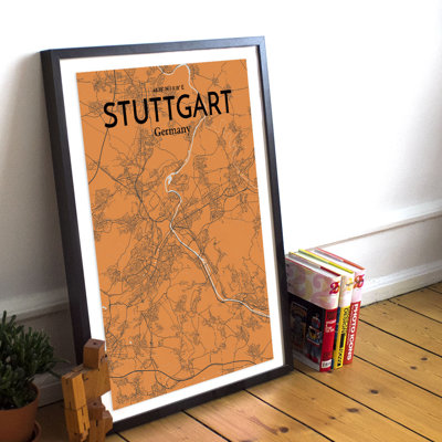 Stuttgart City Map - No Frame Print