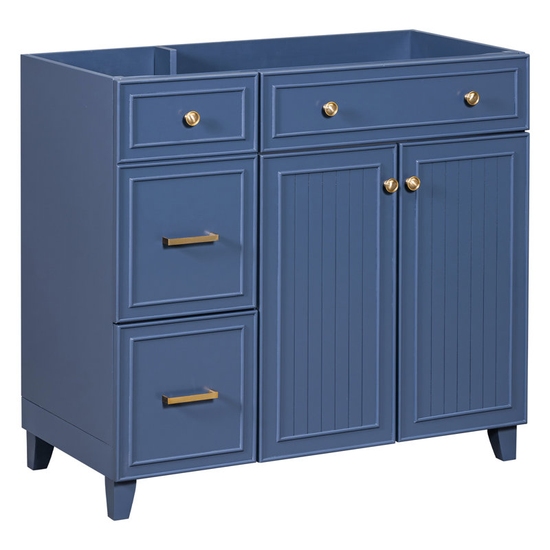 Meuble-lavabo bleu 36 po, pratique et élégant