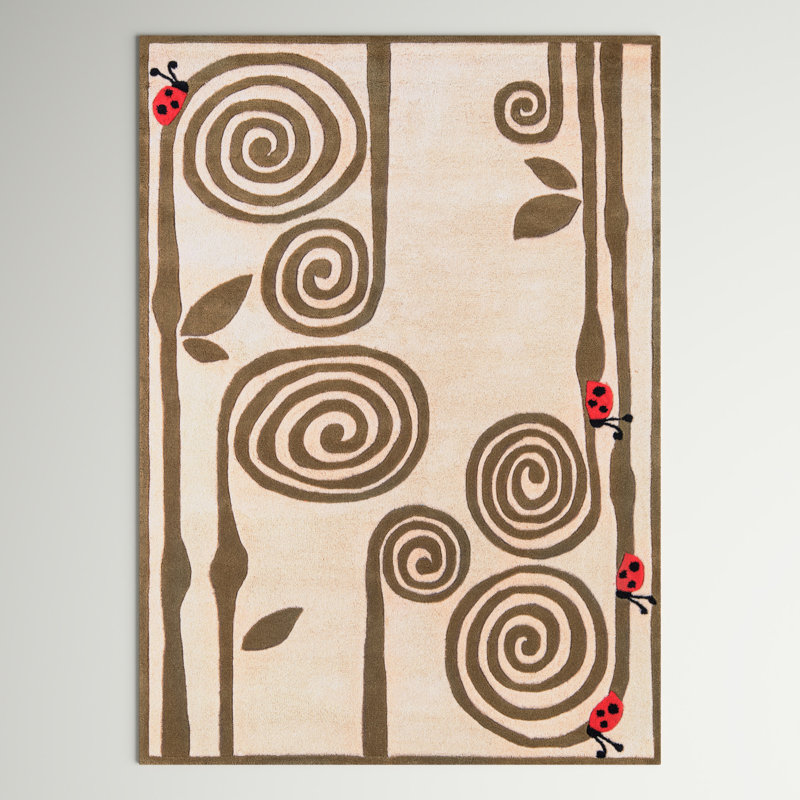 Tapis ivoire touffeté à la main Barbra, Rond 5 pi