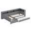 Lit plateforme en bois en L avec lit gigogne et tiroir-733700356