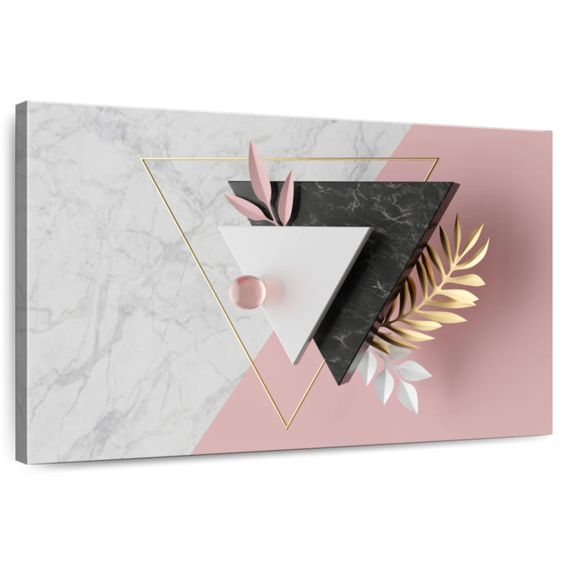 Harnek, feuilles et triangles, H 32 po x l 48 po