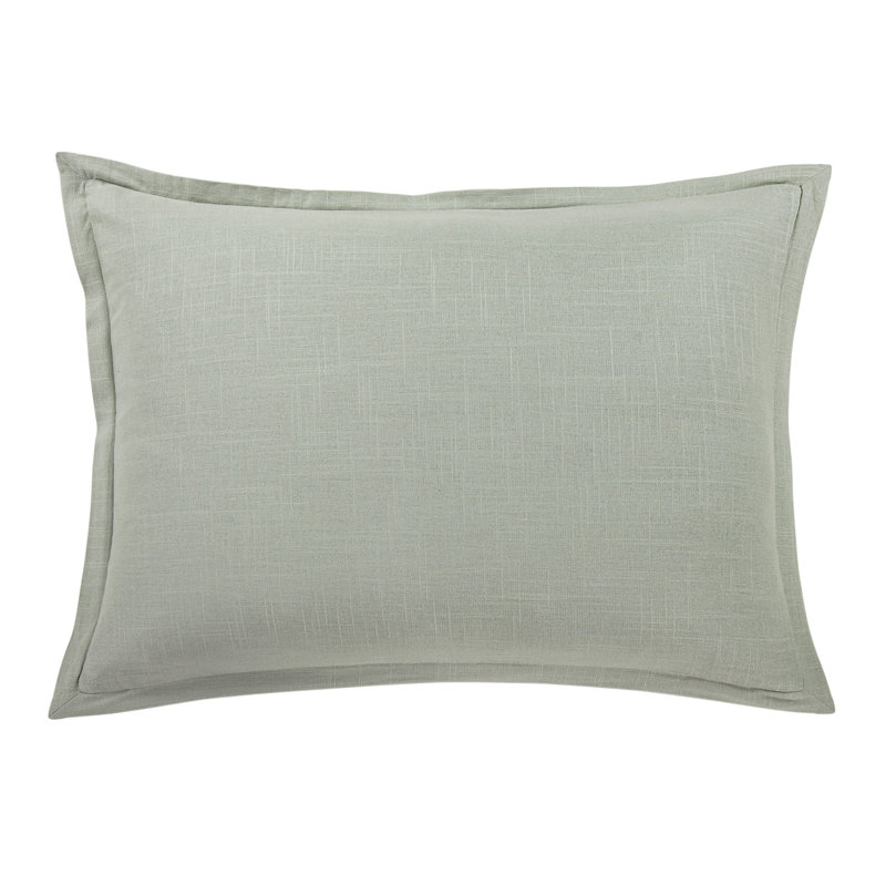 Hera Luna Washed Linen Romantic Shabby Elegance Farmhouse Tailored Sham, Sage, King