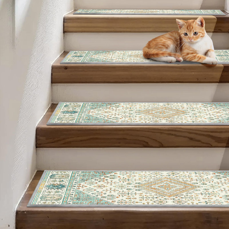 Non-Slip Stair Treads Residue-Free Carpet Mat, Gray, 15 Pieces Included