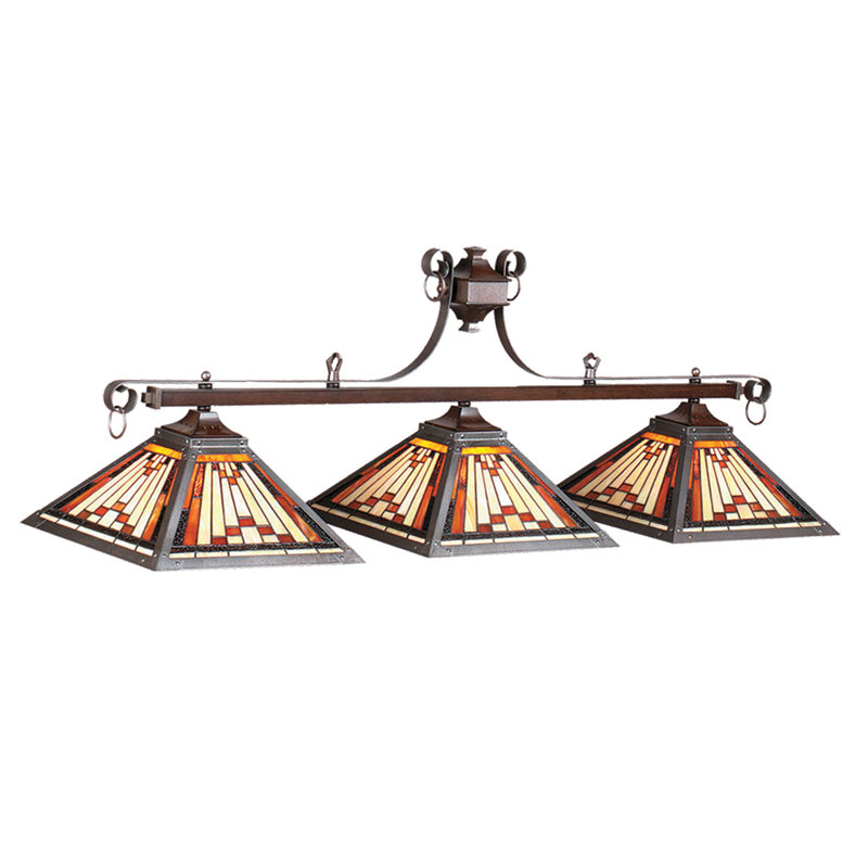 Luminaire suspendu linéaire pour table de billard à 3 lumières Shemar par RAM Game Room