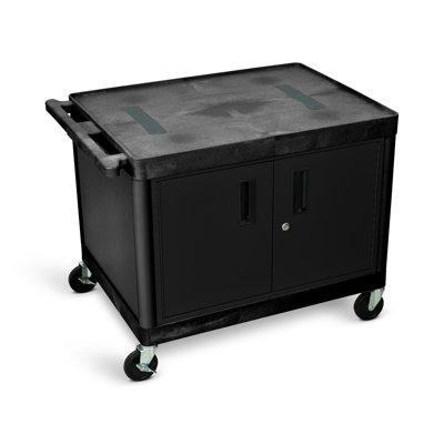 Tuffy High Open Shelf Endura Video Table AV Cart with Locking Cabinet