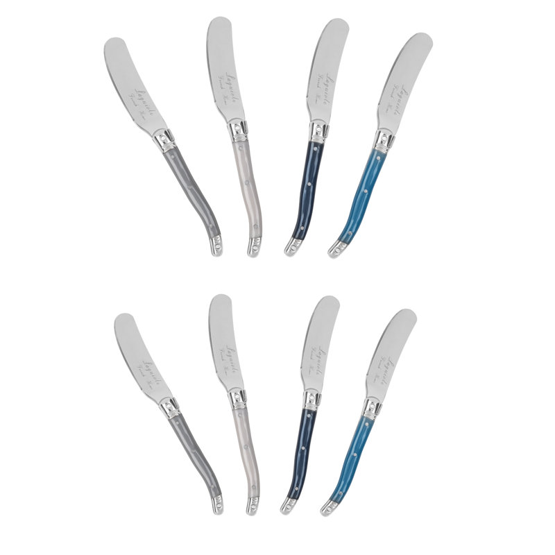 Ensemble d'épandeur Laguiole 8 pièces French Home - Givre côtier, Ivoire / blanc / bleu / gris