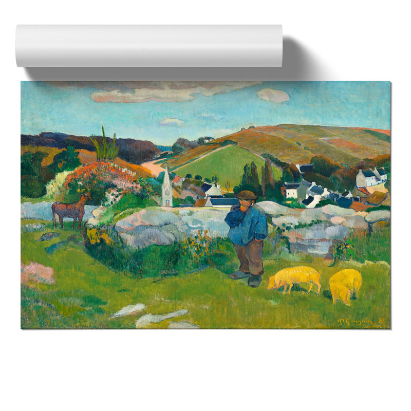 The Swineherd by Paul Gauguin - Frameless Print, 42cm H x 59cm W x 0.1cm D