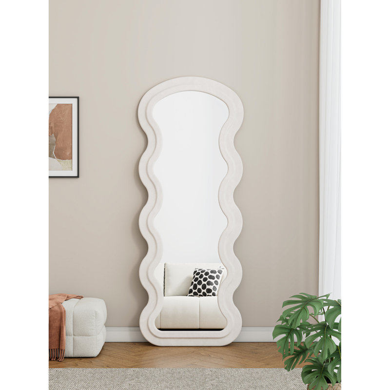 Cream White Full Wall Mirror - Versatile Decor Piece Fade- Keep Its Luster