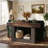 63" Long 2-Tier Farmhouse Console Table, Sturdy Open Storage Shelf & Scratch-Resistant Vintage Finish, Anti-Tip Design Suitable For Entryway