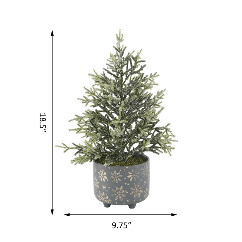 Arbre de Noël vert / blanc 18,8 po H