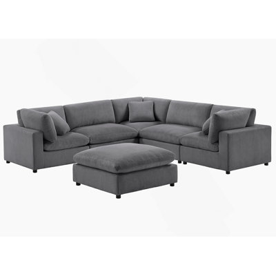 Modular 6-Piece Sectional - Charcoal