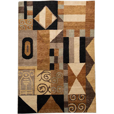 Himalayan Hand Woven Wool Geometric Area Rug