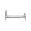 Lit simple avec tête et pied de lit, lit en bois d'hévéa, gris-1493004385