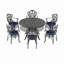 Table de salle à manger de patio en aluminium moulé de 120 cm (47,24 po) avec cadre et trou pour parasol