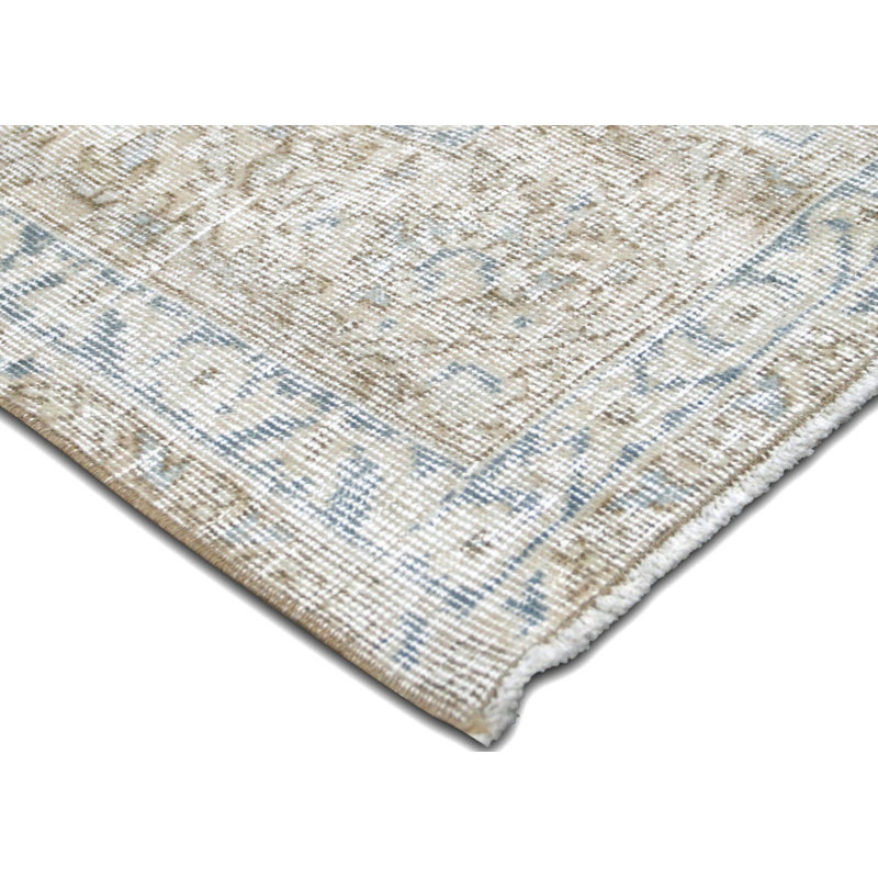 One-of-a-Kind Hand-Knotted 1960s 7'8" x 10'2" Wool Area Rug in Navy Blue/Ivory