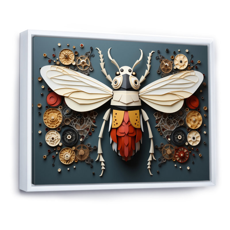 Insectes, insectes, petites merveilles I, Cadre flottant blanc, H 24 po x l 32 po x P 1 po