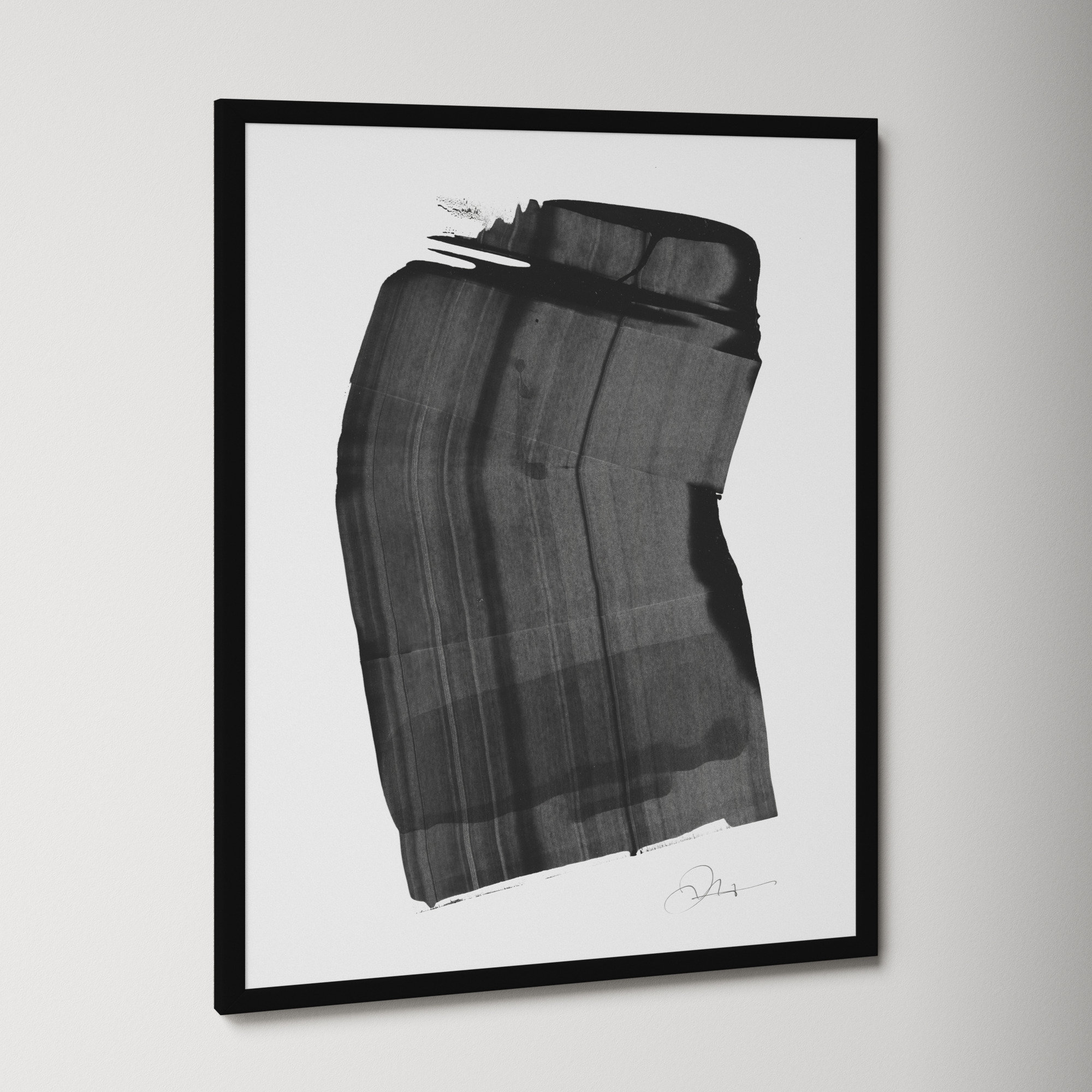Brushstroke 1 by Jacques Pilon, Black, 38" H x 30" W x 1.25" D