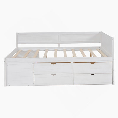 Lit de jour pratique avec tiroirs et tablettes pour un usage domestique polyvalent, idéal pour le rangement dans la chambre à coucher et le confort