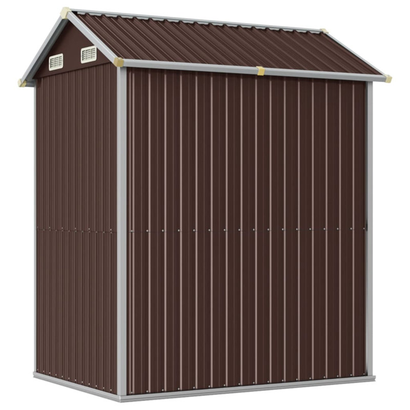 Garden Shed 192X152.5X237 Cm Galvanised Steel, Brown 