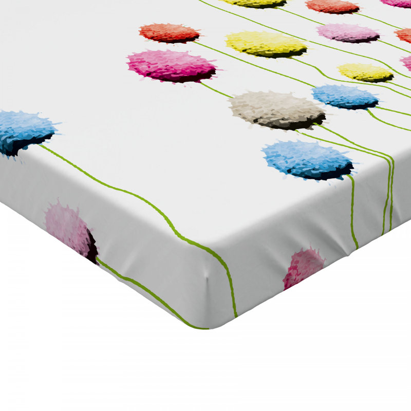Microfiber Floral Fitted Sheet, Full Fitted Sheet