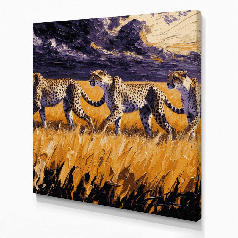 Cats Serengeti, art mural sur toile brune, H 8 po x l 8 po