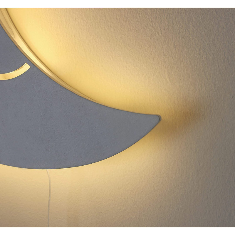 Stetford Moon Wooden Wall Mounted Night Light