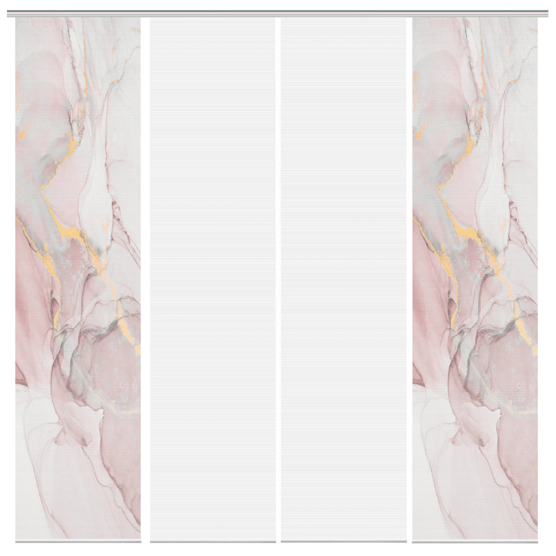 Patria Semi Sheer Curtain Panel Pair, Rose