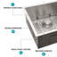 Évier de cuisine à double cuve encastrable en acier inoxydable 32/18 de calibre 16 (60/40) avec évier profond de 9 pouces