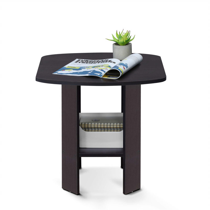 Table de bout compacte en noyer foncé - Design contemporain élégant et peu encombrant