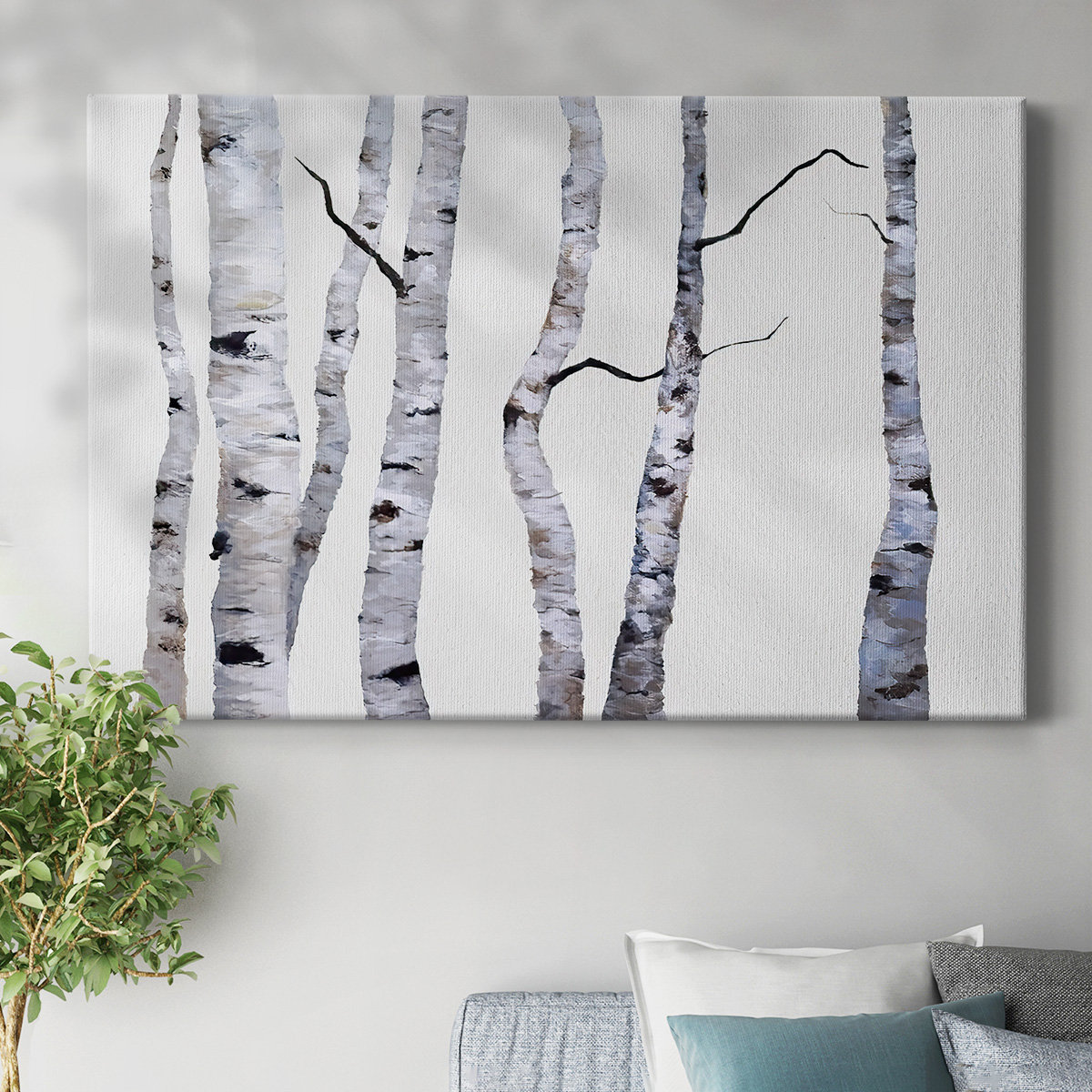 Millwood Pines Birch Trees I-Gallery Wrapped Canvas | Wayfair