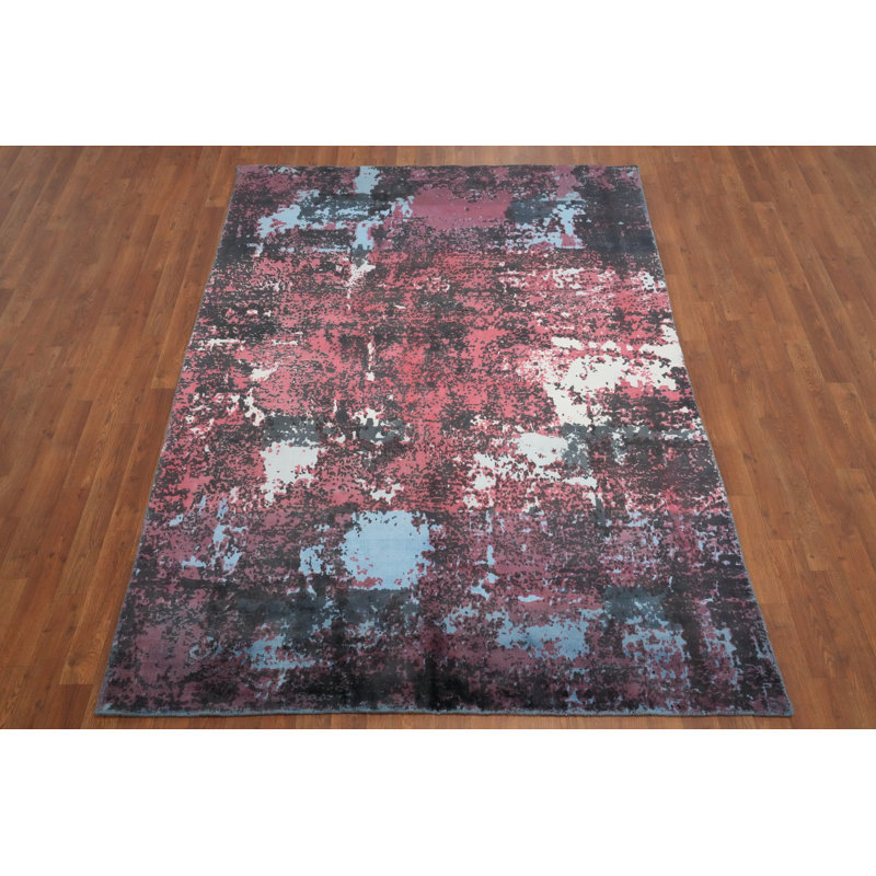 Distressed Look Abstract Area Rug 5x8