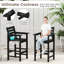 Ensemble de 2 chaises de bar Adirondack pour patio avec larges accoudoirs et repose-pieds noir