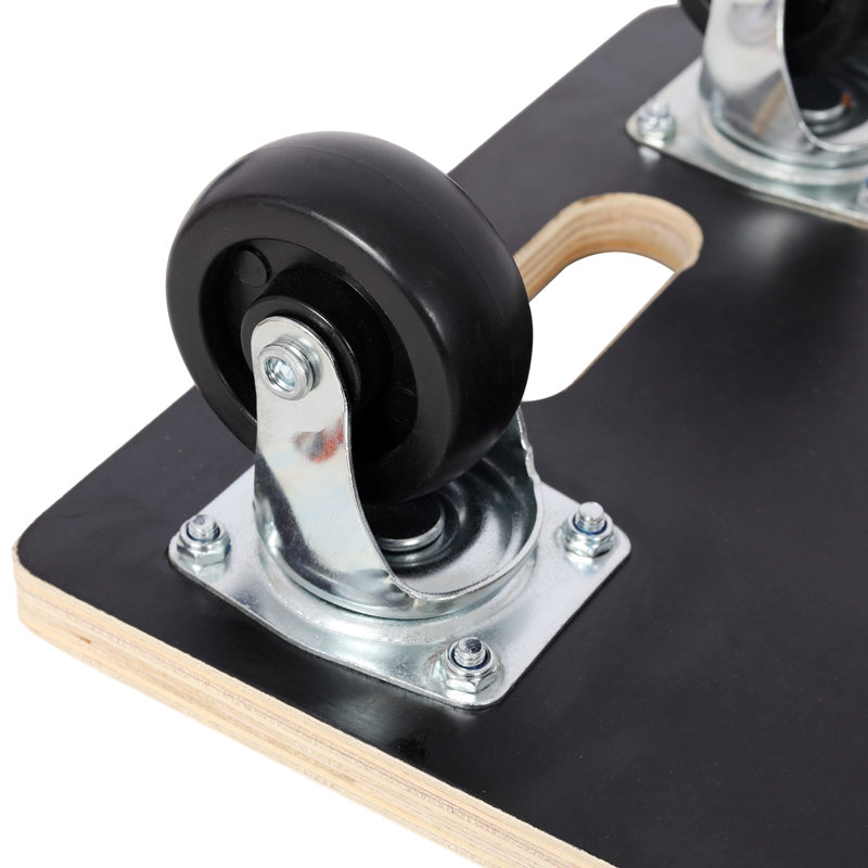 Chariot de 2 meubles en bois noir, capacité de charge robuste, plateforme antidérapante pour le transport du canapé du piano