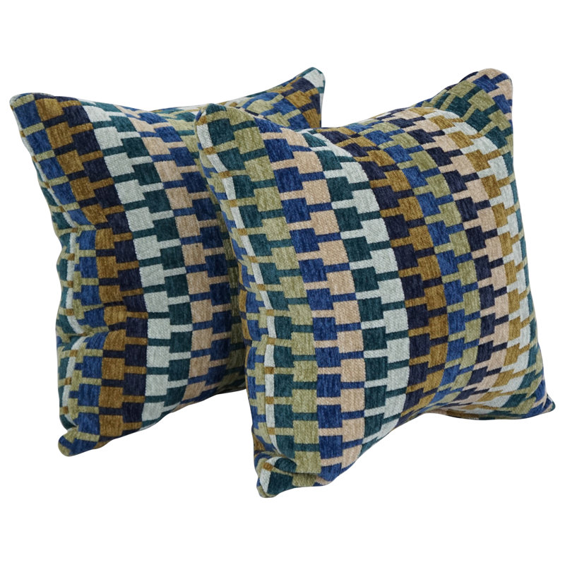 Geometric Reversible Throw Pillow, Legion Aegean