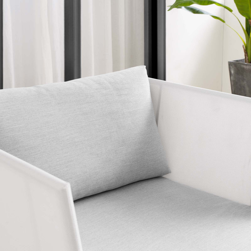Fauteuil de patio extérieur en aluminium Harmony Sunbrella par Modway, gris