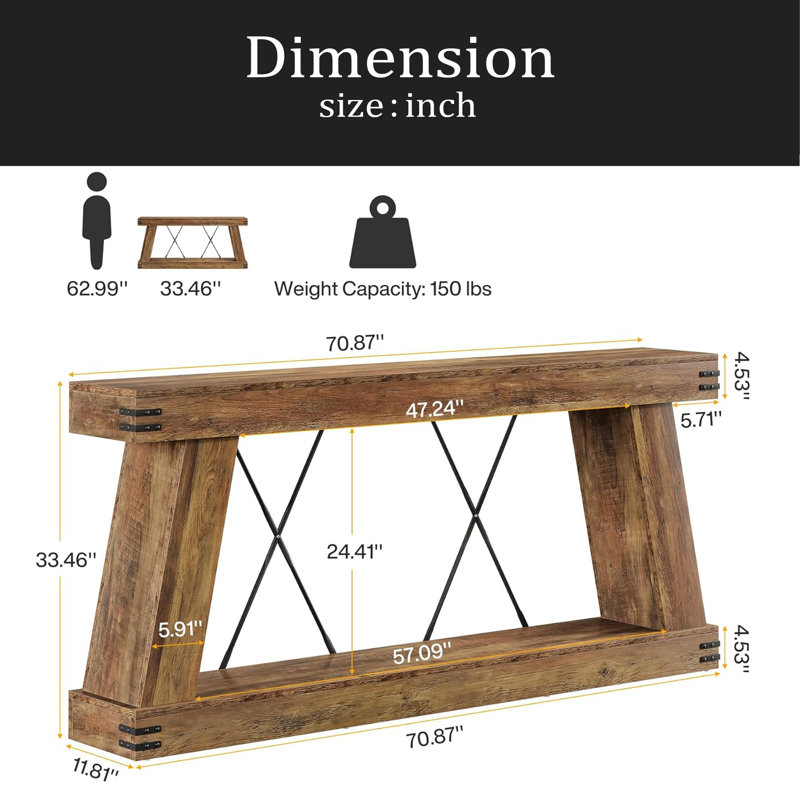 Two-Tier Side Table,Unique Entryway Table,Functional Console Table