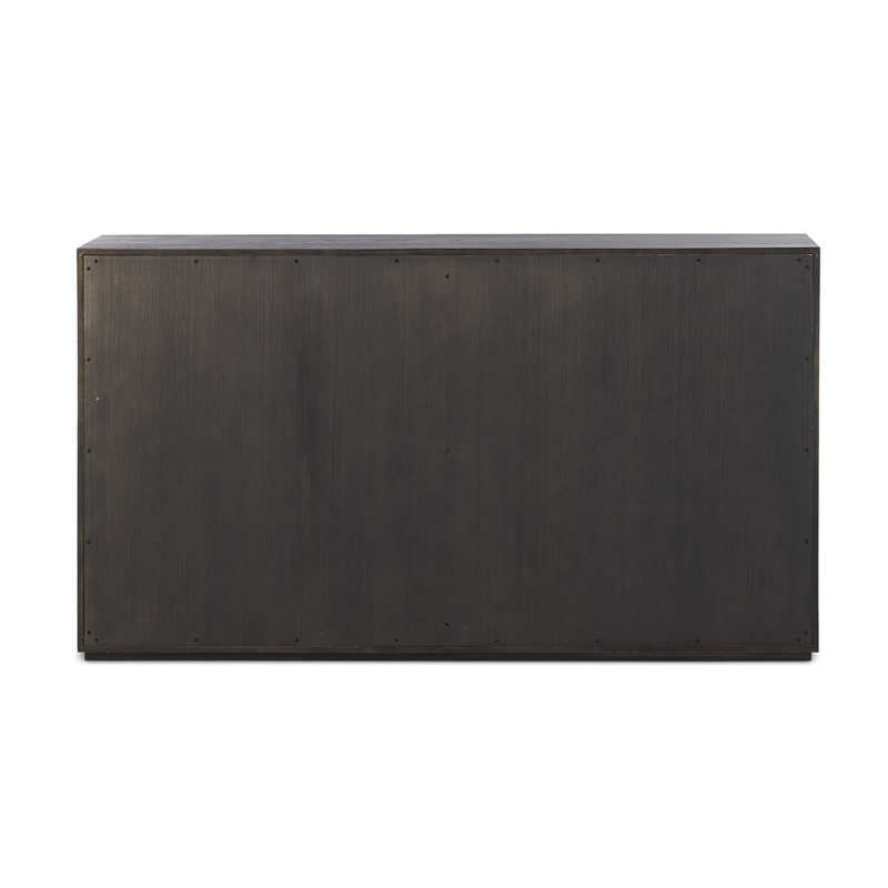 Leo 8 Drawer Dresser-Rustic Light Natural Oak, Smoked Black