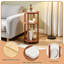 Petite table d'appoint ronde avec station de charge, table de bout en bambou à 3 niveaux, table de chevet compacte pour petits espaces, assemblage facile, appartement dans la chambre à coucher du salon