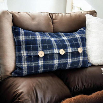 Taniya Blue Rectangular Scatter Cushion | Modern Decorative Pillow Cover for Sofa and Living Room Styling